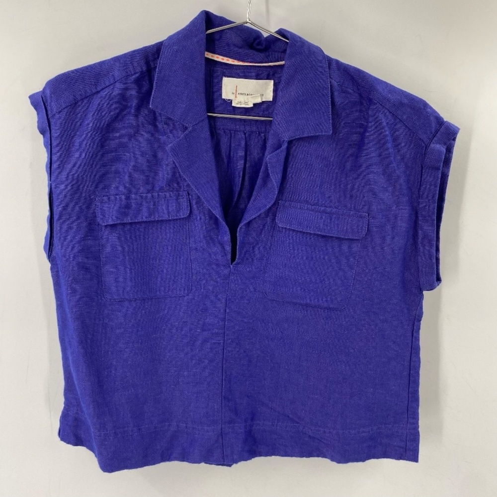 Anthropologie Oversized Short Sleeve Pop Over Top Size XXS